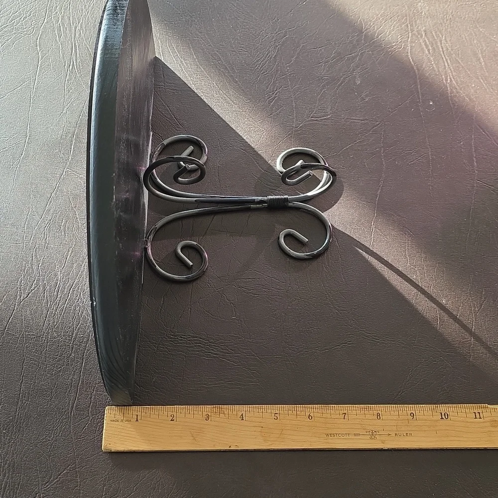 Chic Black and Silver Wall Shelf Wood And Metal